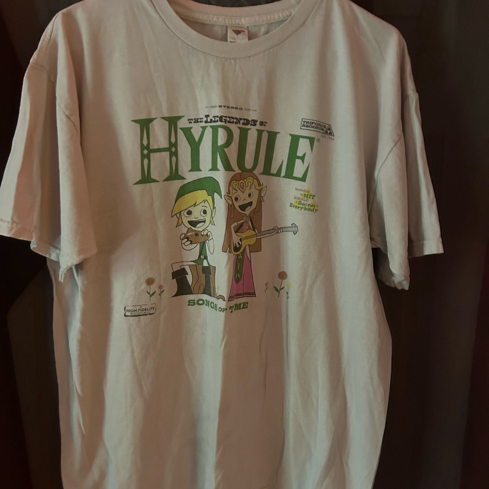 Legends of Hyrule Retro Album Tee – Zelda Parody Shirt (Size L)